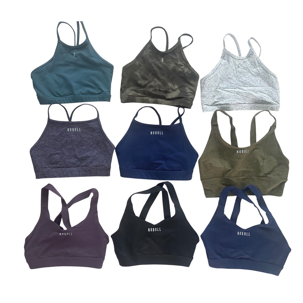 Lot of 9 NOBULL Womens Sports Bras Size Small High Neck Strappy Back Activewear